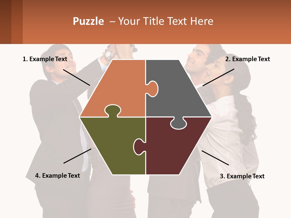 A Group Of People Holding Up A Trophy PowerPoint Template