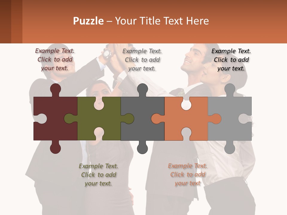 A Group Of People Holding Up A Trophy PowerPoint Template