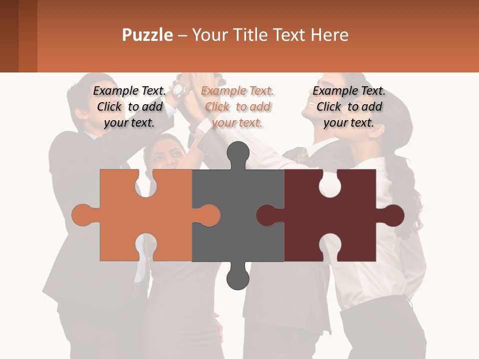 A Group Of People Holding Up A Trophy PowerPoint Template