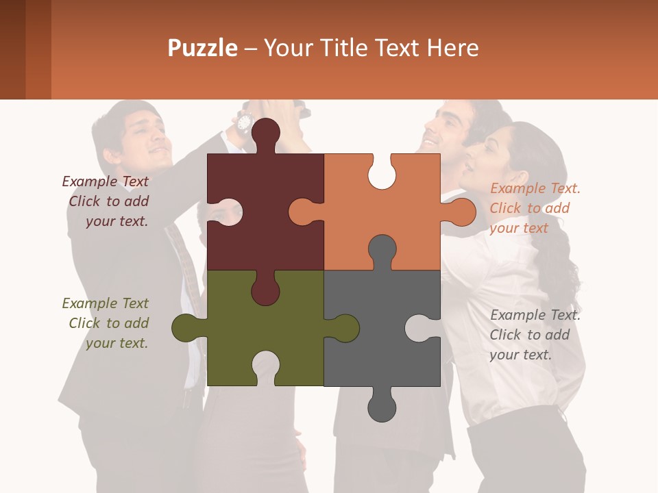 A Group Of People Holding Up A Trophy PowerPoint Template