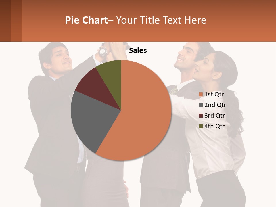 A Group Of People Holding Up A Trophy PowerPoint Template