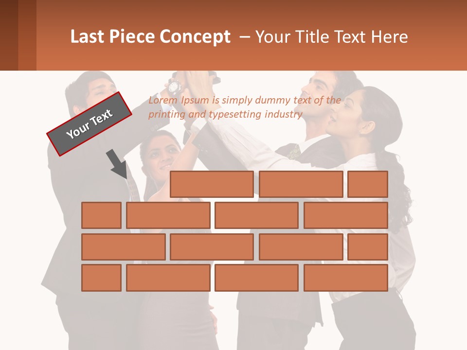 A Group Of People Holding Up A Trophy PowerPoint Template