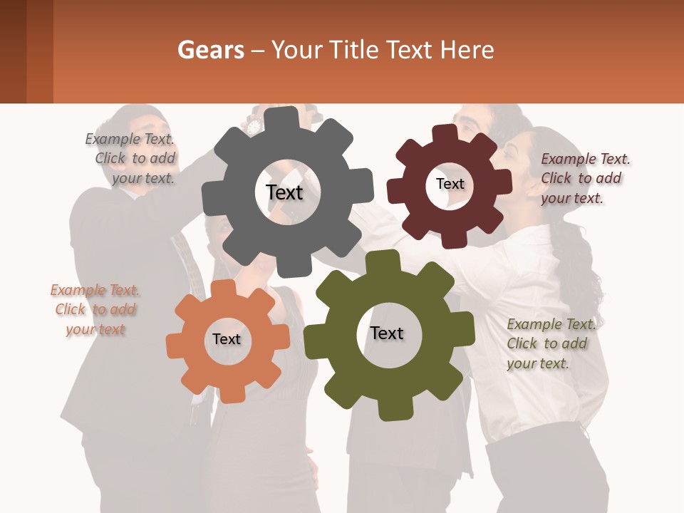 A Group Of People Holding Up A Trophy PowerPoint Template