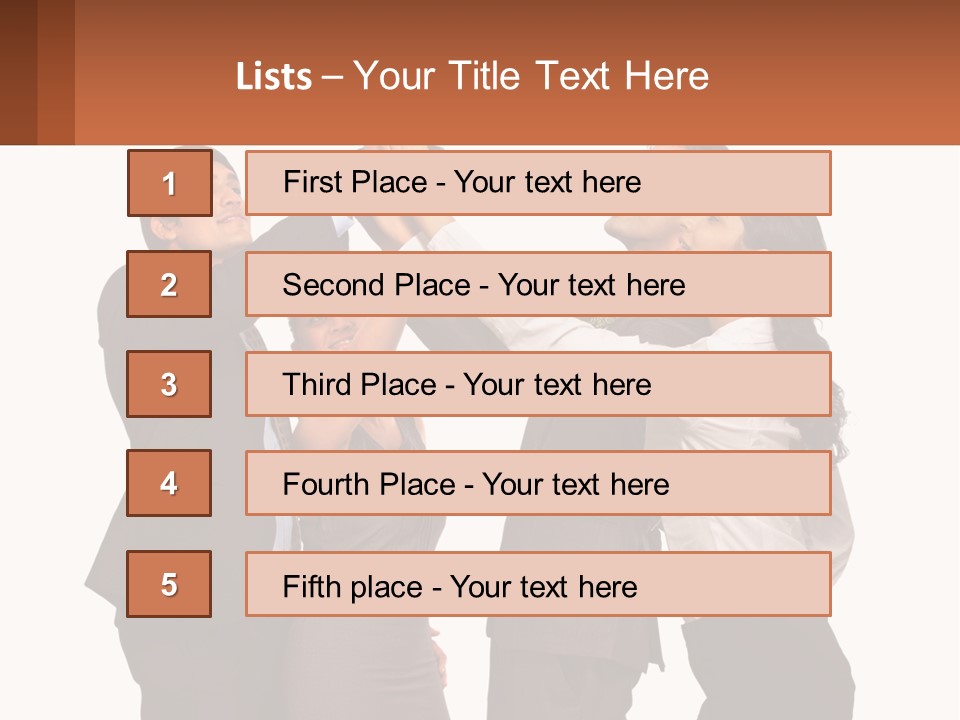 A Group Of People Holding Up A Trophy PowerPoint Template