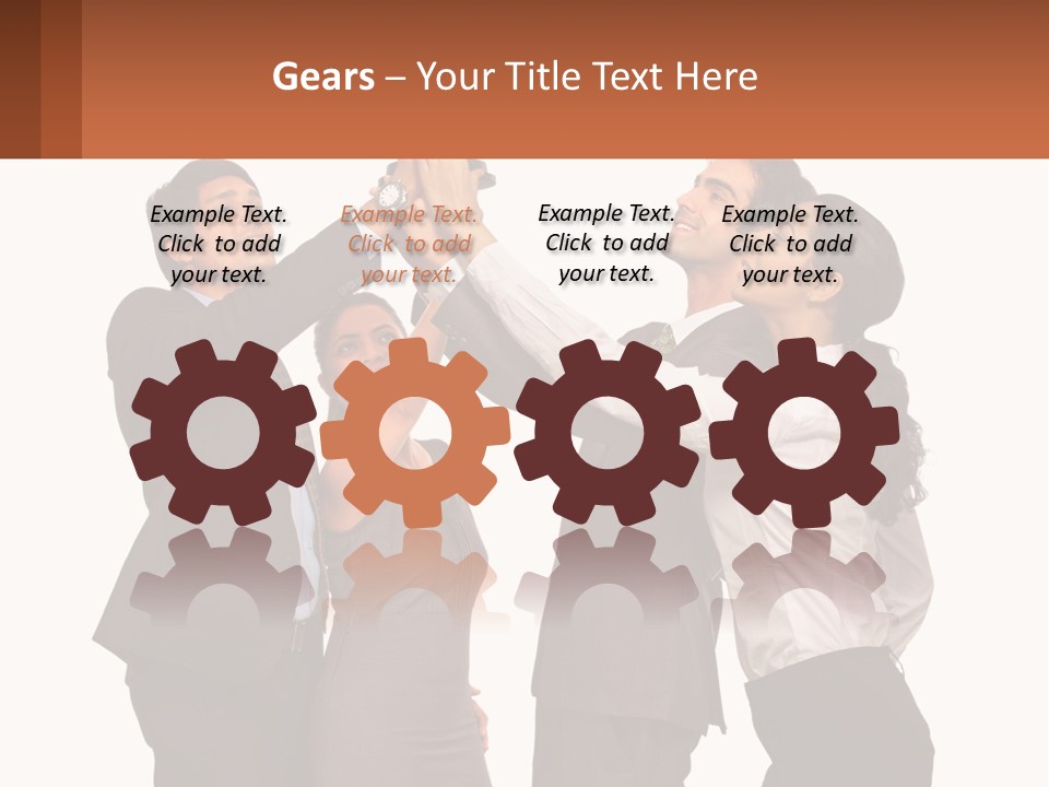 A Group Of People Holding Up A Trophy PowerPoint Template