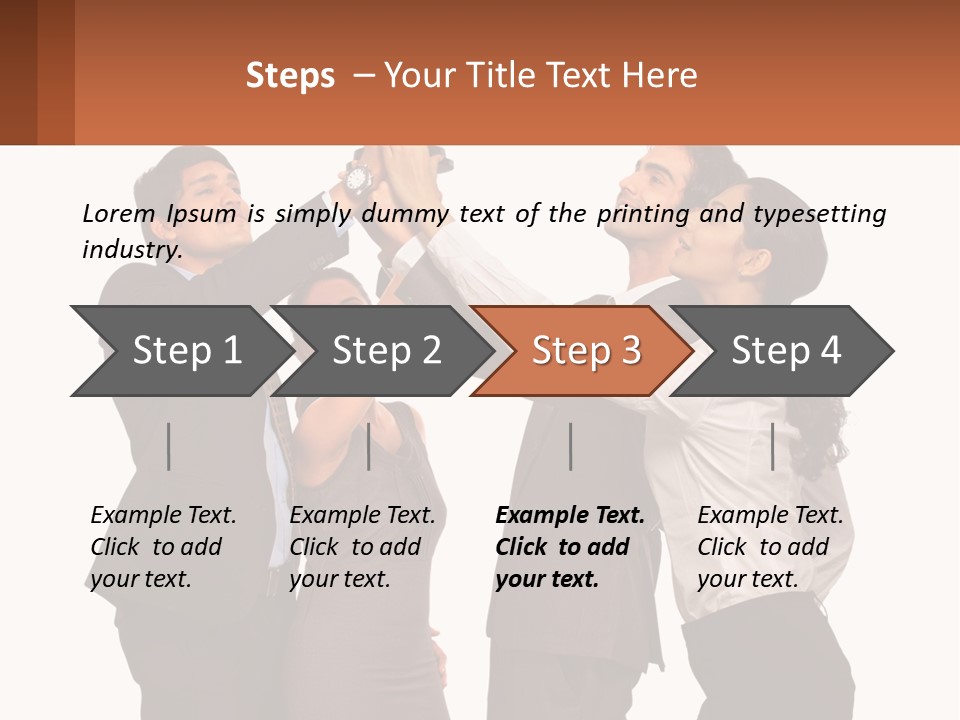 A Group Of People Holding Up A Trophy PowerPoint Template
