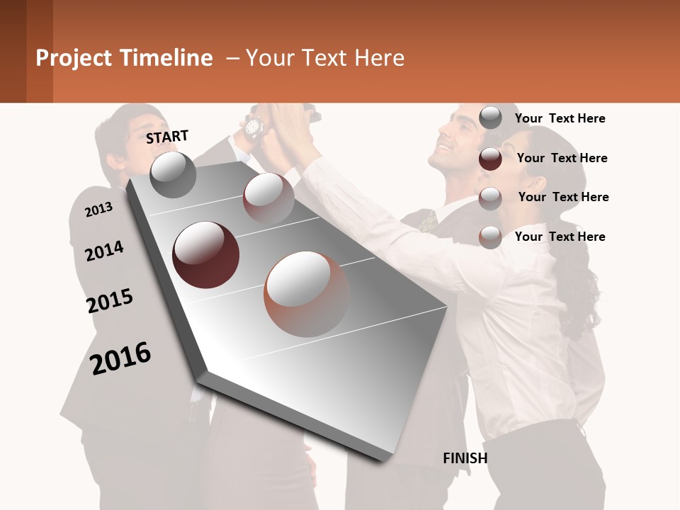 A Group Of People Holding Up A Trophy PowerPoint Template