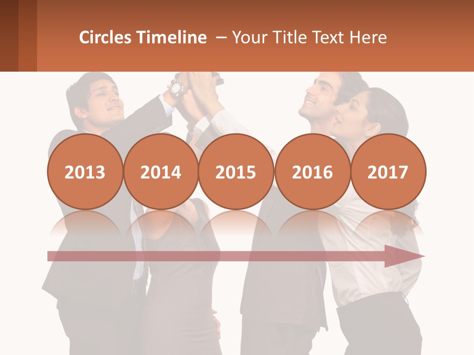 A Group Of People Holding Up A Trophy PowerPoint Template