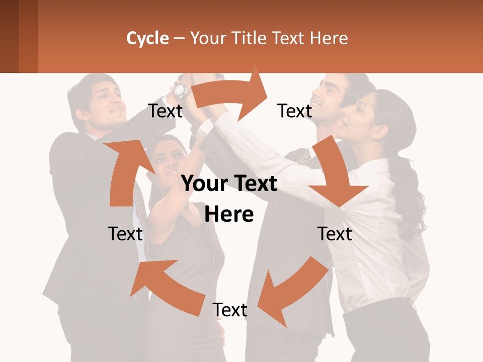 A Group Of People Holding Up A Trophy PowerPoint Template