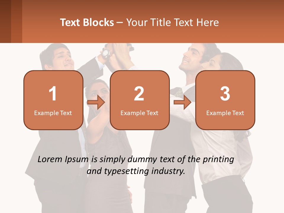 A Group Of People Holding Up A Trophy PowerPoint Template