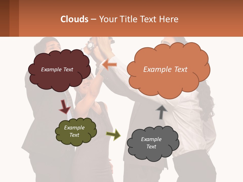 A Group Of People Holding Up A Trophy PowerPoint Template