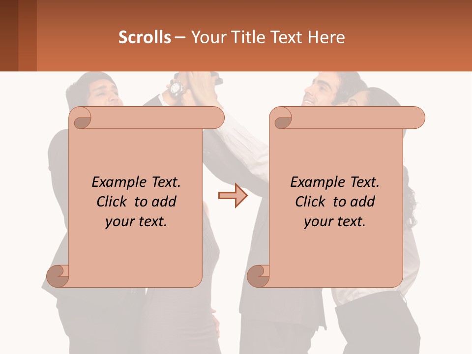 A Group Of People Holding Up A Trophy PowerPoint Template