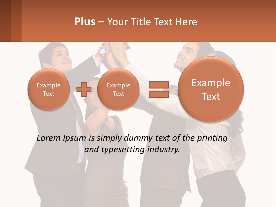 A Group Of People Holding Up A Trophy PowerPoint Template