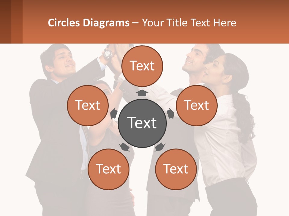 A Group Of People Holding Up A Trophy PowerPoint Template