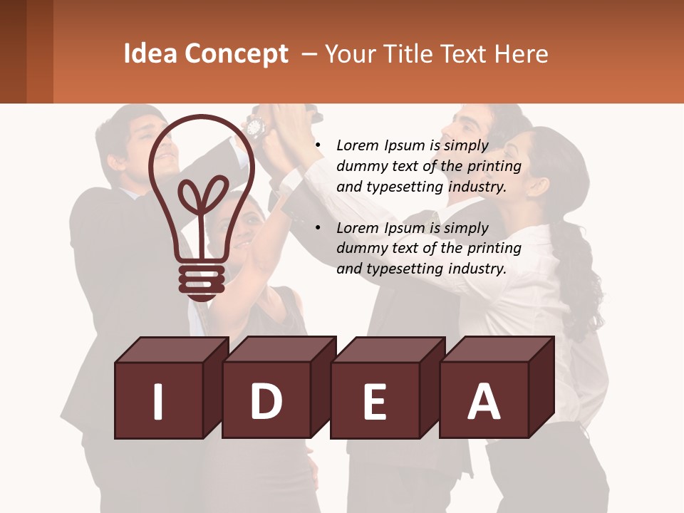 A Group Of People Holding Up A Trophy PowerPoint Template