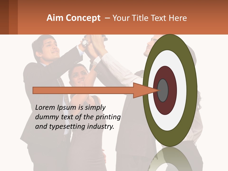 A Group Of People Holding Up A Trophy PowerPoint Template