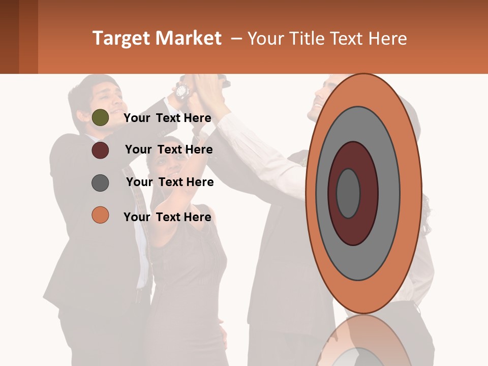 A Group Of People Holding Up A Trophy PowerPoint Template