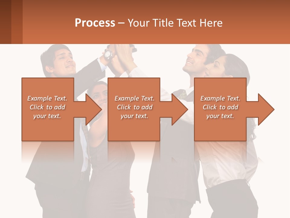 A Group Of People Holding Up A Trophy PowerPoint Template