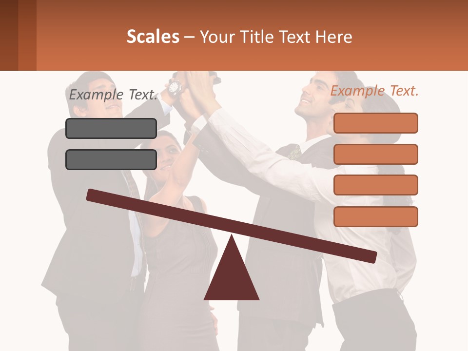 A Group Of People Holding Up A Trophy PowerPoint Template