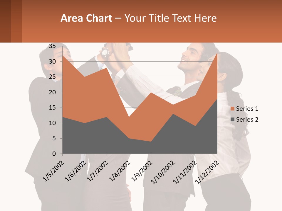 A Group Of People Holding Up A Trophy PowerPoint Template