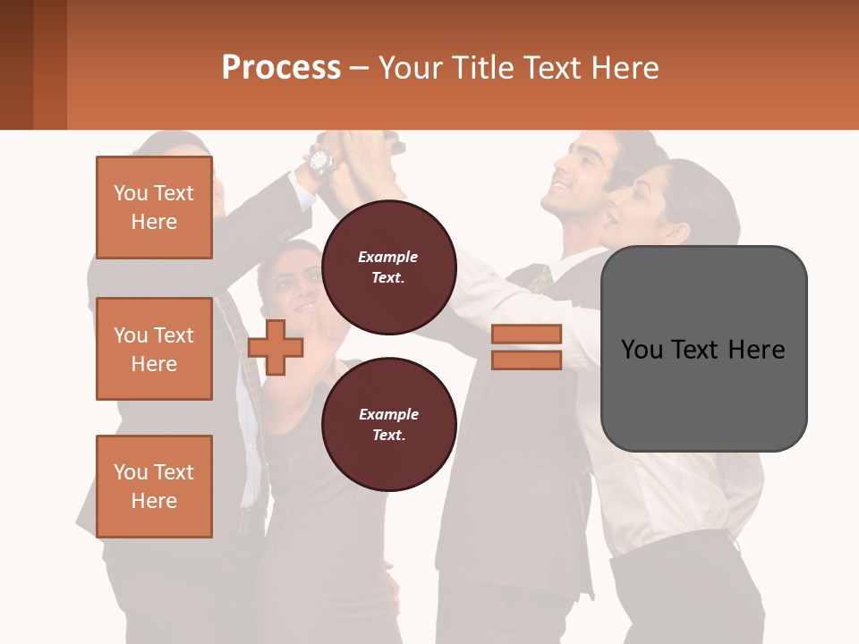 A Group Of People Holding Up A Trophy PowerPoint Template