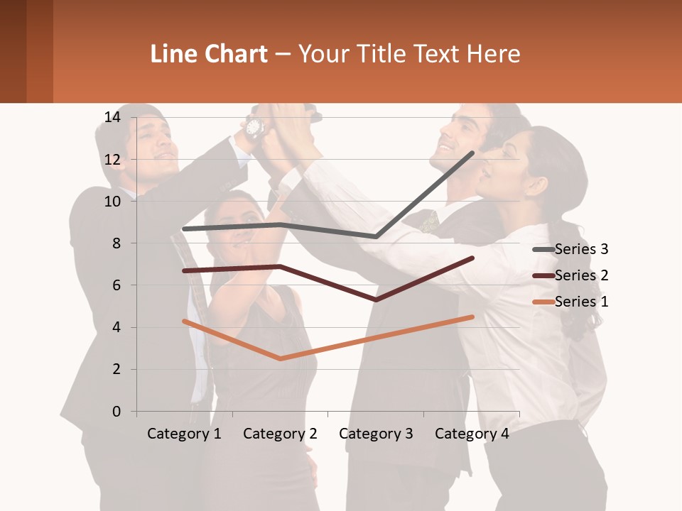 A Group Of People Holding Up A Trophy PowerPoint Template