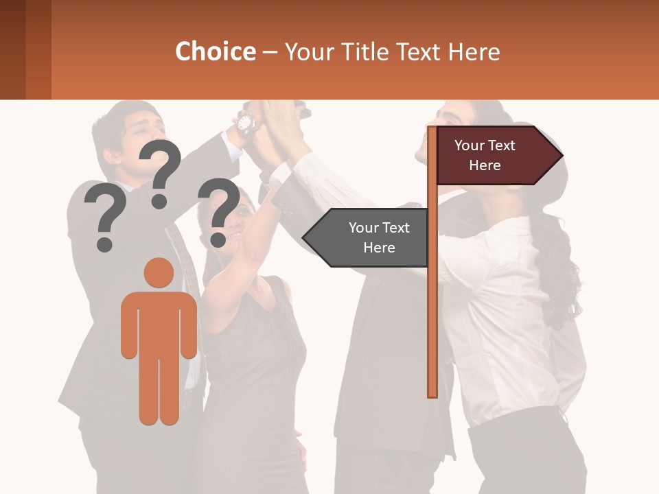 A Group Of People Holding Up A Trophy PowerPoint Template