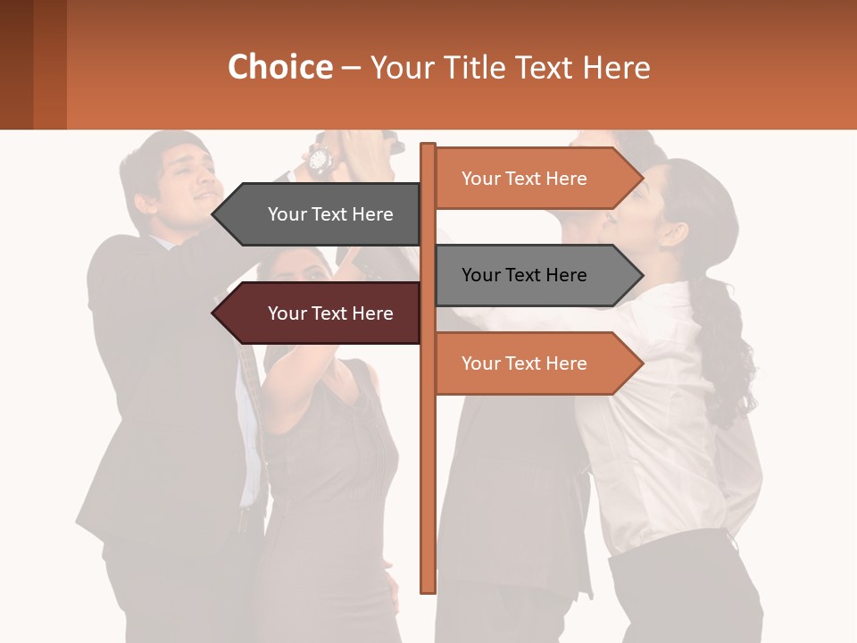 A Group Of People Holding Up A Trophy PowerPoint Template