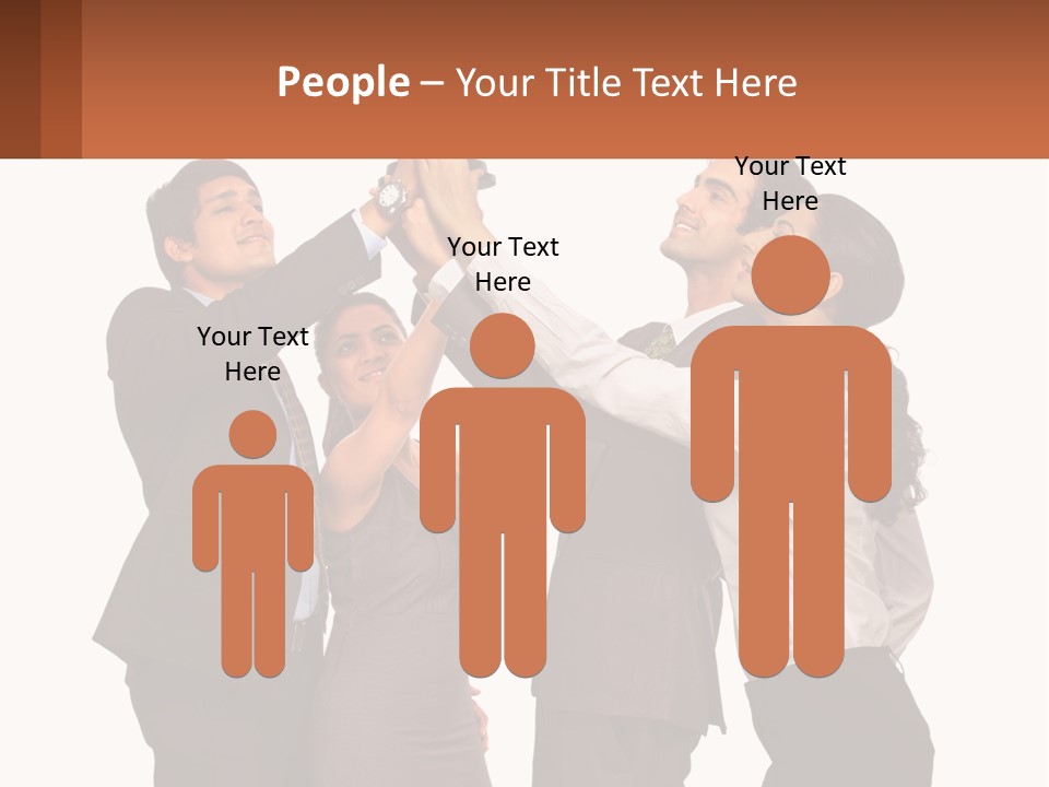 A Group Of People Holding Up A Trophy PowerPoint Template