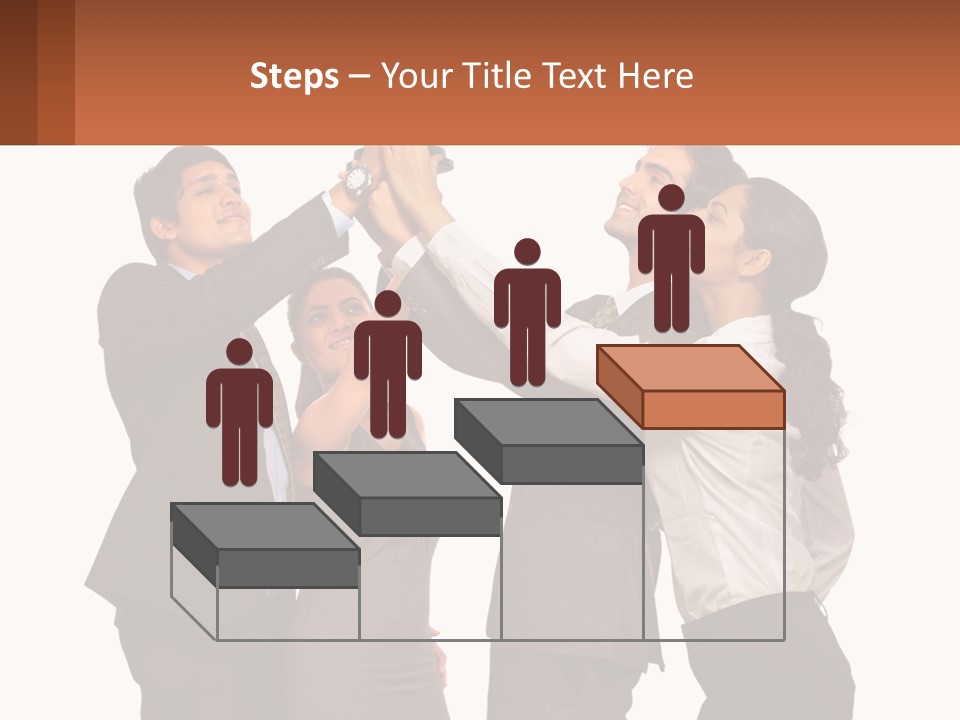 A Group Of People Holding Up A Trophy PowerPoint Template