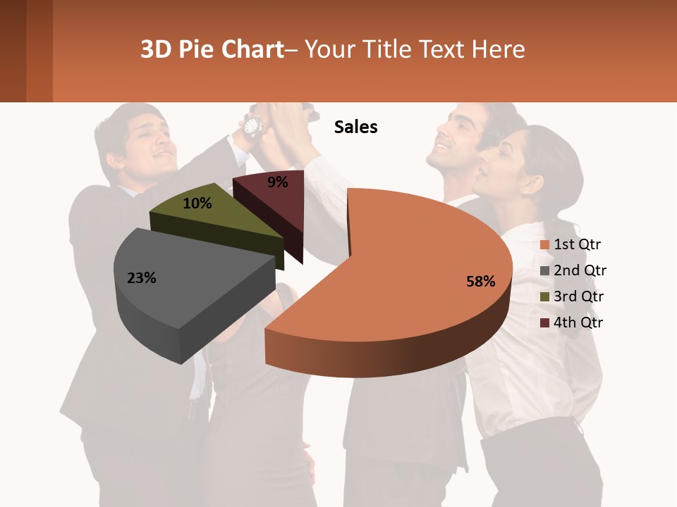 A Group Of People Holding Up A Trophy PowerPoint Template