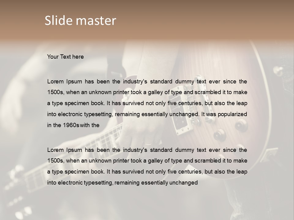 A Person Holding A Guitar In Their Hand PowerPoint Template