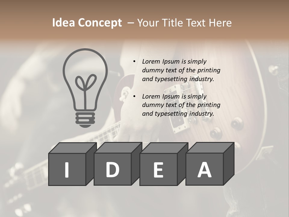 A Person Holding A Guitar In Their Hand PowerPoint Template