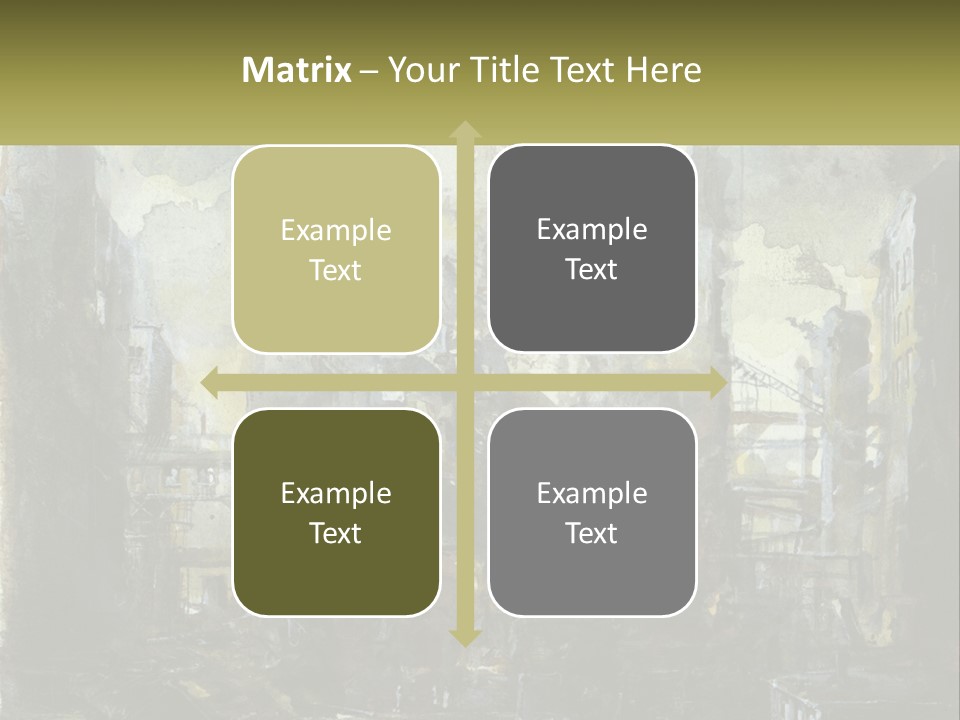A Painting Of A Factory With Smoke Coming Out Of It PowerPoint Template