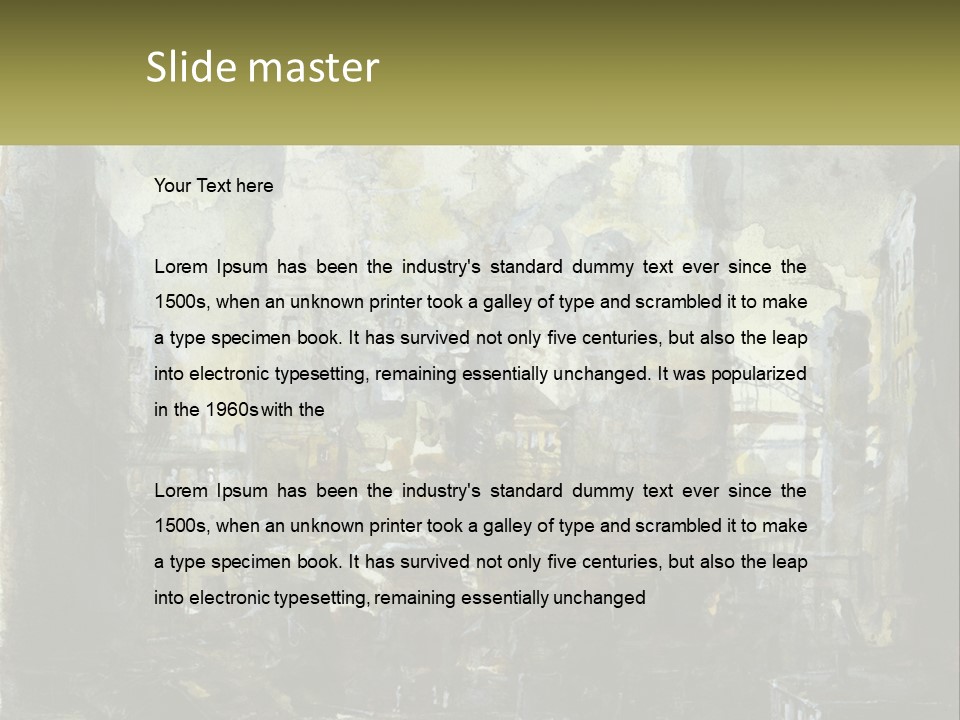 A Painting Of A Factory With Smoke Coming Out Of It PowerPoint Template