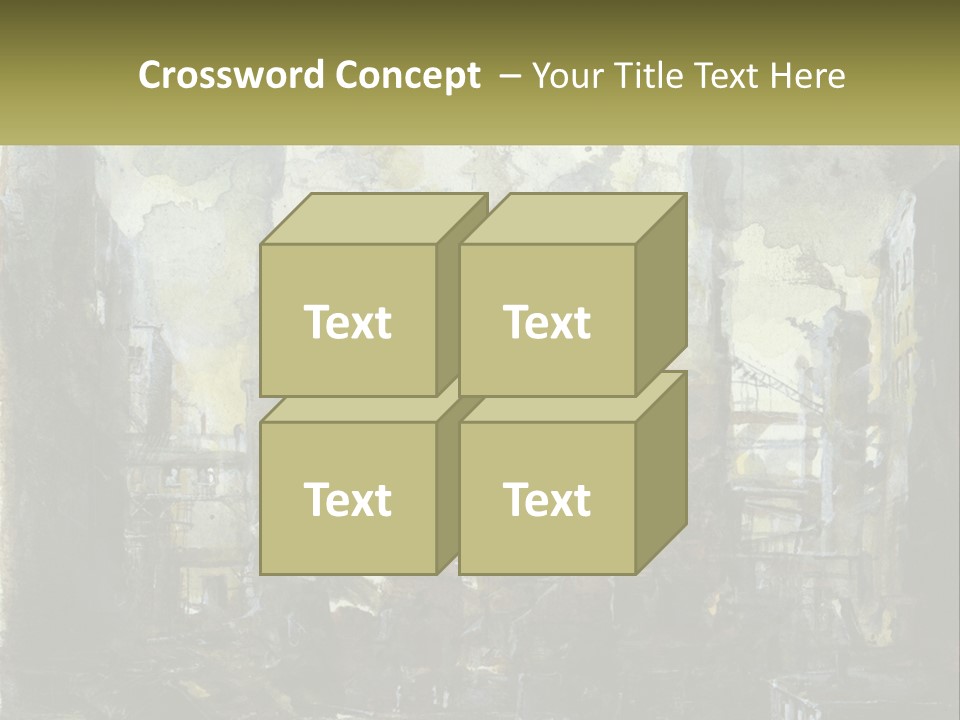 A Painting Of A Factory With Smoke Coming Out Of It PowerPoint Template