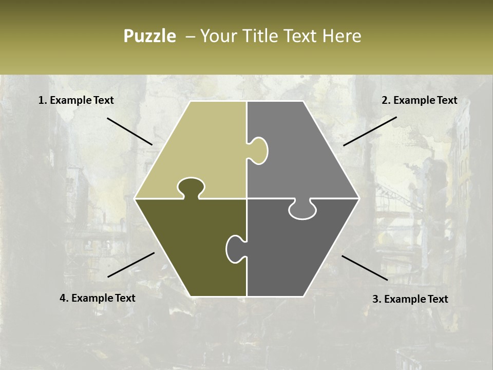 A Painting Of A Factory With Smoke Coming Out Of It PowerPoint Template