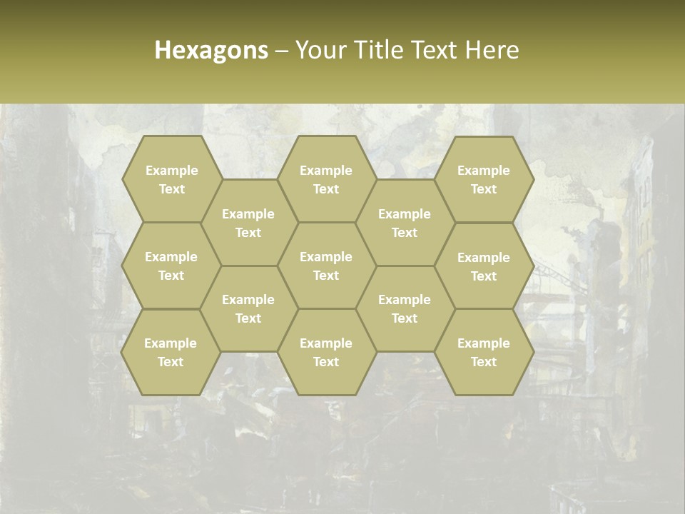 A Painting Of A Factory With Smoke Coming Out Of It PowerPoint Template