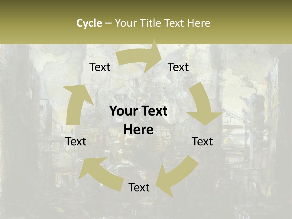 A Painting Of A Factory With Smoke Coming Out Of It PowerPoint Template