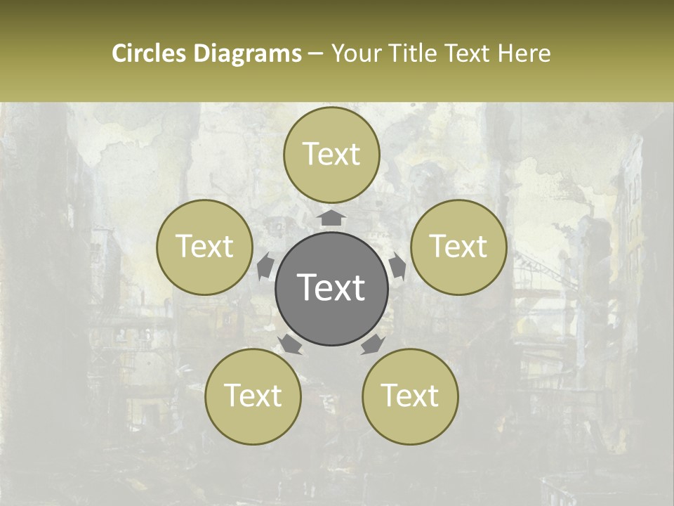 A Painting Of A Factory With Smoke Coming Out Of It PowerPoint Template