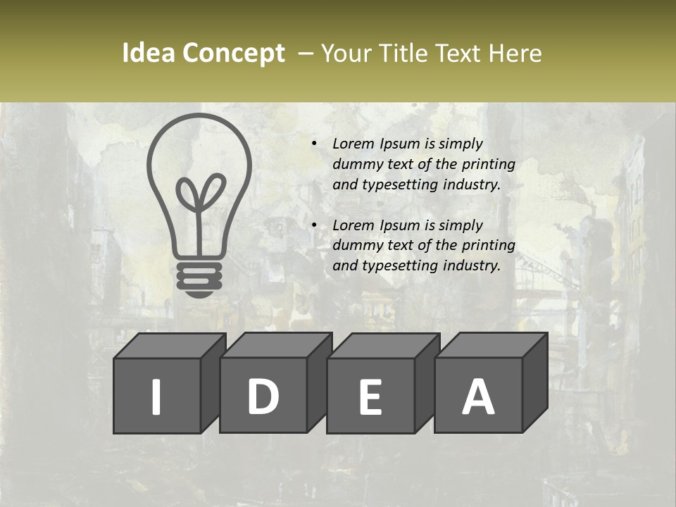 A Painting Of A Factory With Smoke Coming Out Of It PowerPoint Template