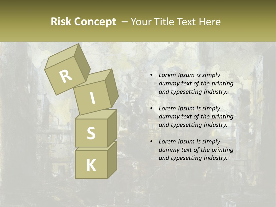 A Painting Of A Factory With Smoke Coming Out Of It PowerPoint Template