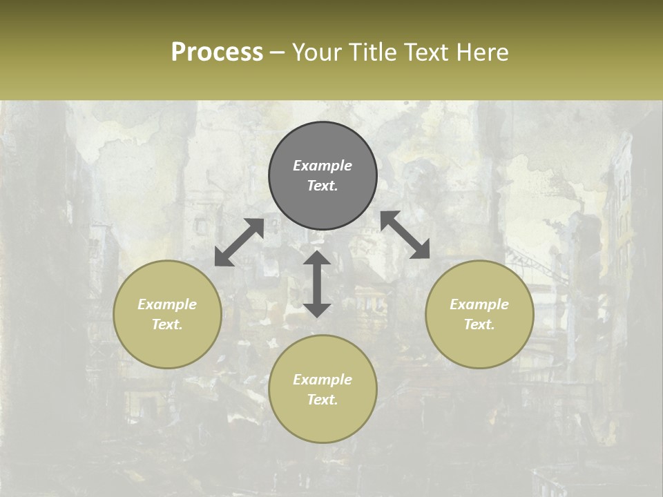 A Painting Of A Factory With Smoke Coming Out Of It PowerPoint Template