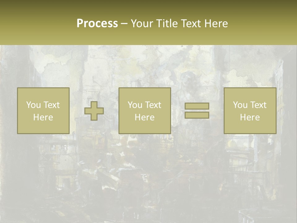 A Painting Of A Factory With Smoke Coming Out Of It PowerPoint Template