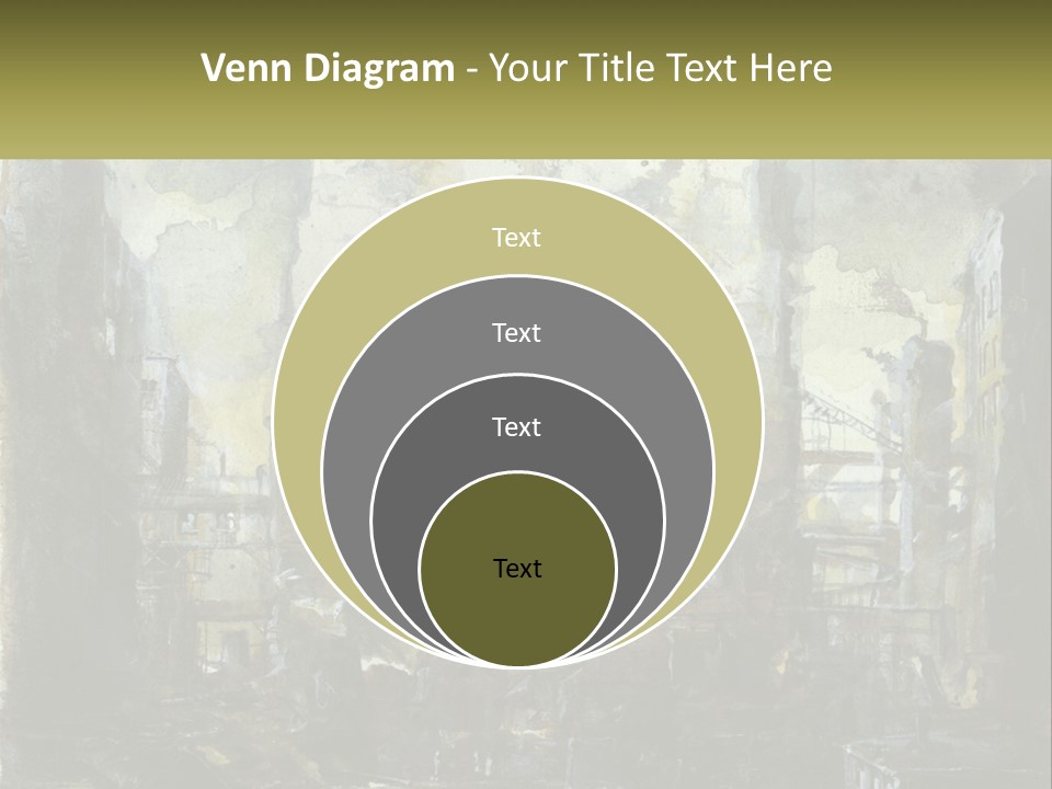 A Painting Of A Factory With Smoke Coming Out Of It PowerPoint Template