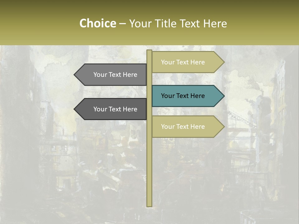 A Painting Of A Factory With Smoke Coming Out Of It PowerPoint Template
