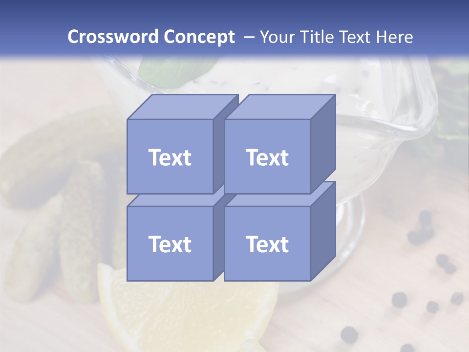 A Bowl Of Yogurt With Lemon Slices On A Cutting Board PowerPoint Template