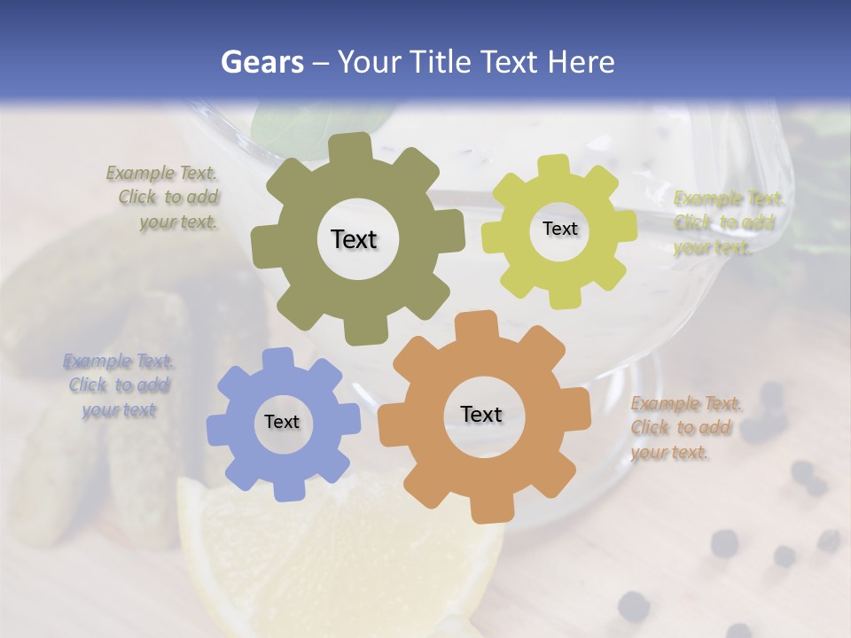 A Bowl Of Yogurt With Lemon Slices On A Cutting Board PowerPoint Template