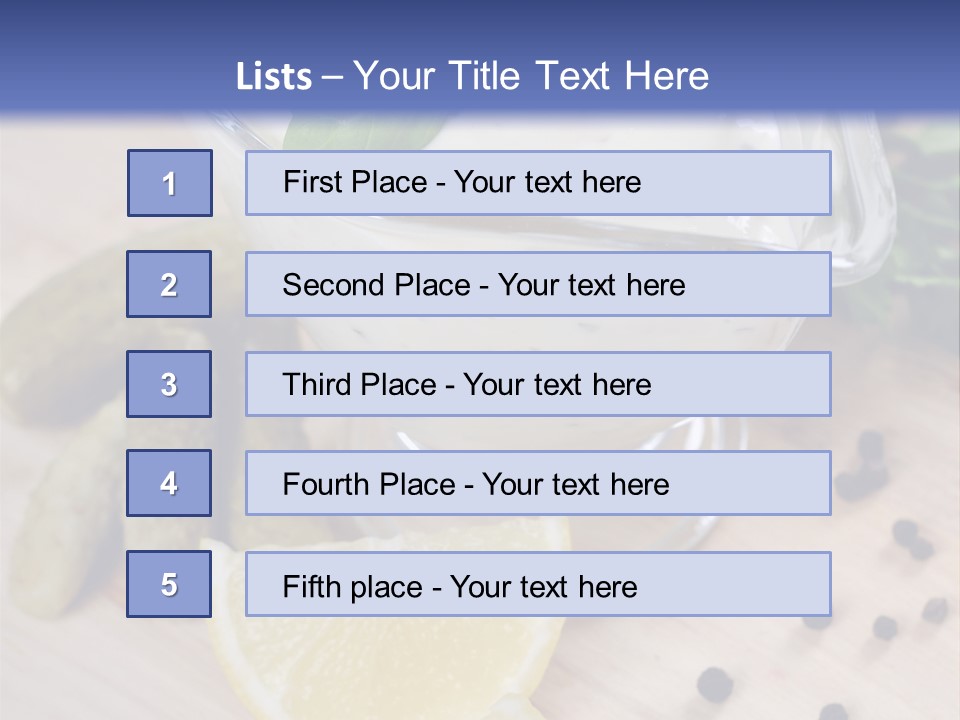 A Bowl Of Yogurt With Lemon Slices On A Cutting Board PowerPoint Template