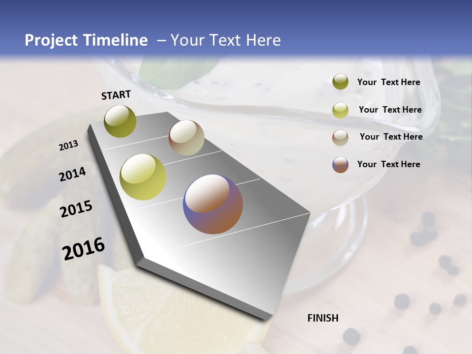 A Bowl Of Yogurt With Lemon Slices On A Cutting Board PowerPoint Template